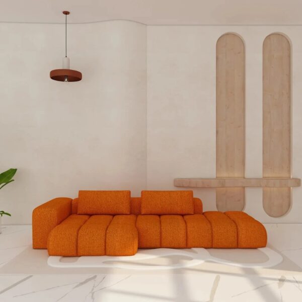 left orange kika sofa