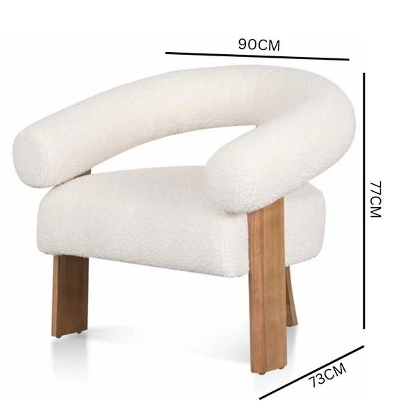Carino Armchair - Ivory White Boucle