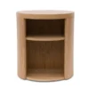Peral Round Wooden Bedside Table