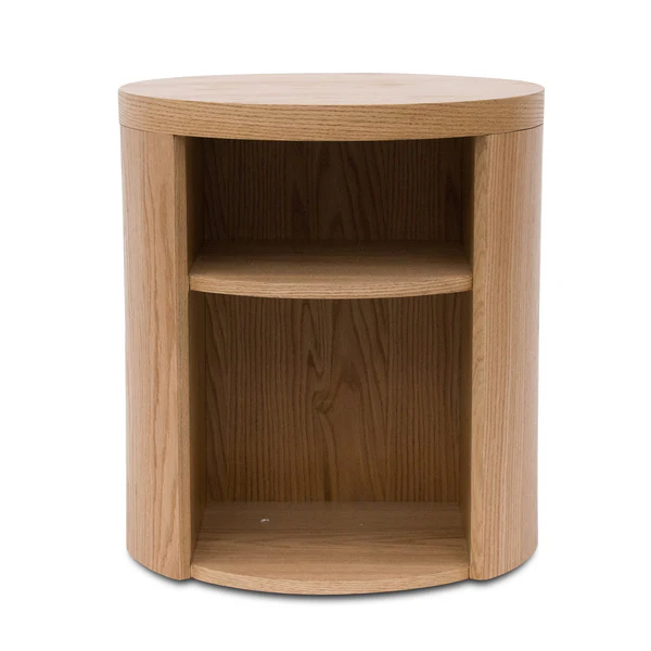 Peral Round Wooden Bedside Table