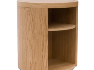 Peral Round Wooden Bedside Table