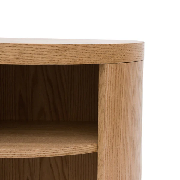 Peral Round Wooden Bedside Table