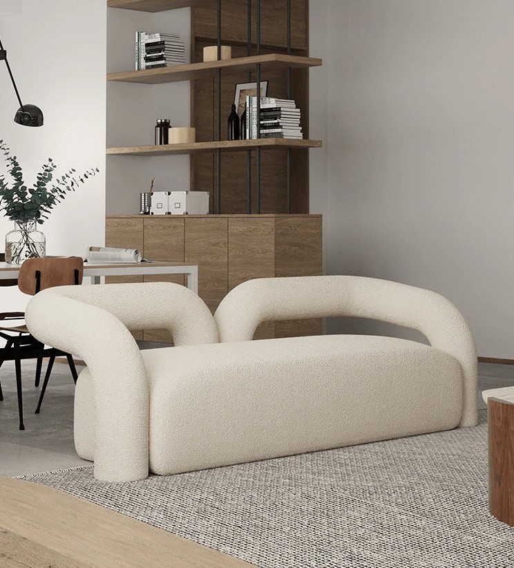 Glossy Arya Sofa 2S – Boucle Upholstery