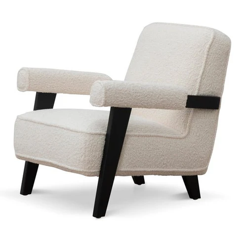 Roma Armchair - Ivory White Wool