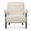 Roma Armchair - Ivory White Wool