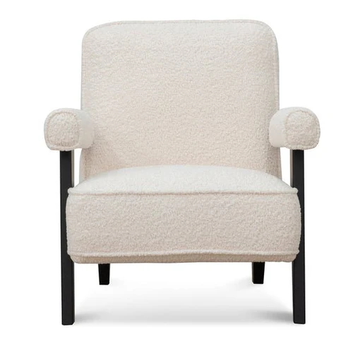 Roma Armchair - Ivory White Wool